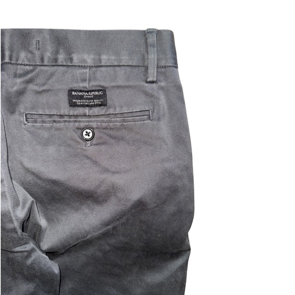Banana Republic Skinny Chino Pants Mens 31x27 Dark Gray Charcoal Cotton Blend - Picture 8 of 8